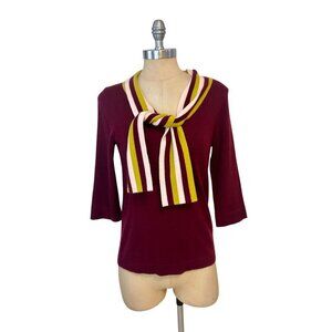 Boden Ellie Wool Cashmere Blend Tie Neck Sweater Womens Size 6